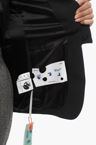SEASONAL Single-breasted Recycled Fabric Blazer with Peak Lapel