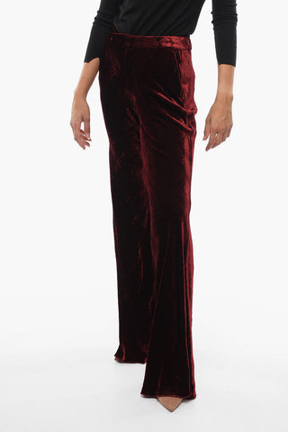 Pantaloni Wide Leg ARTEMISIA in Velour
