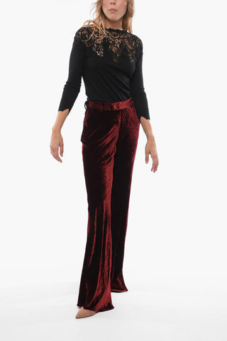 Pantaloni Wide Leg ARTEMISIA in Velour