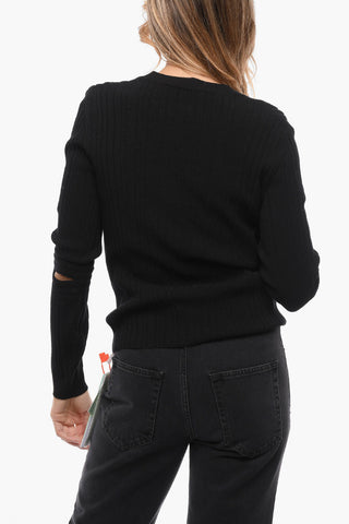PERMENENT Printed Logo Ribbed Cardigan