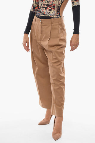 High-Waisted Single Pleat LILLE Cropped Pants