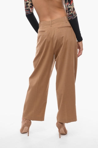 High-Waisted Single Pleat LILLE Cropped Pants