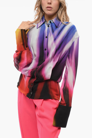 Camicia in Chiffon con Motivo Degradè

