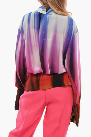 Camicia in Chiffon con Motivo Degradè
