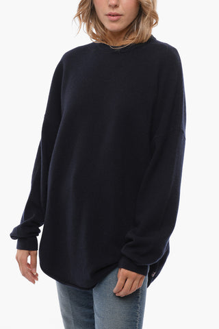 Maglia Girocollo Oversize in Misto Cashmere