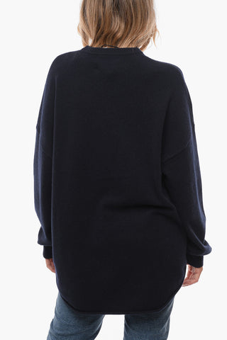 Maglia Girocollo Oversize in Misto Cashmere