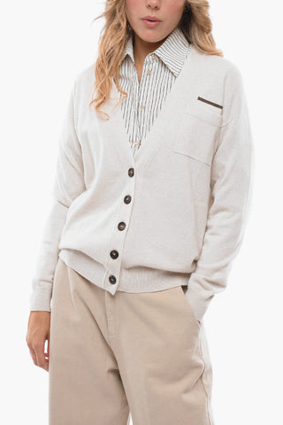 Cashmere Cardigan with Double Breast-pocket