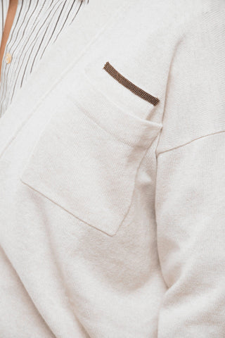 Cashmere Cardigan with Double Breast-pocket