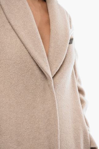 Single-breasted Cashmere Coat with Breast-pocket
