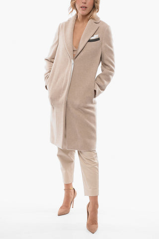 Single-breasted Cashmere Coat with Breast-pocket