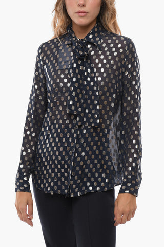 Silk-voile SCINTILLA Shirt with Lurex Polka dots Details