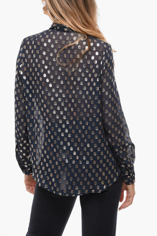 Silk-voile SCINTILLA Shirt with Lurex Polka dots Details