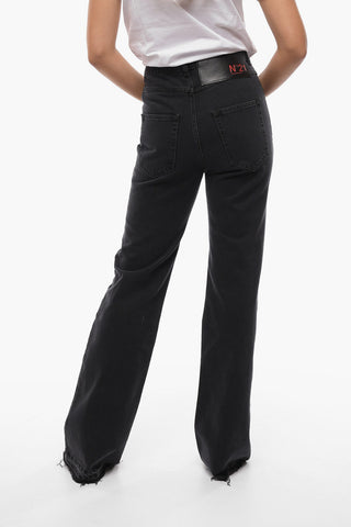 Raw cut-edged Wide Leg Denims 27cm