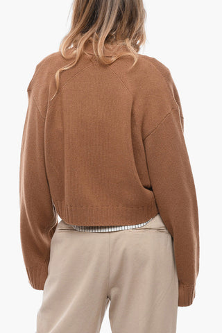 Cashmere Crop Cardigan with Patch Pockets