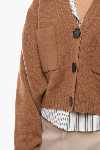 Cashmere Crop Cardigan with Patch Pockets