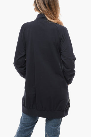 Stretch Cotton Lightweight Jacket with Lurex Details and Snap Buttons