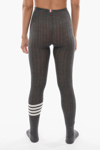 Wool Blend Tights with Embroidery