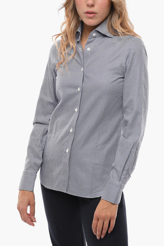 Houndstooth Motif Poplin Cotton IVANA Shirt