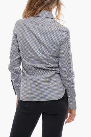 Houndstooth Motif Poplin Cotton IVANA Shirt