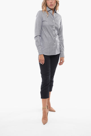 Houndstooth Motif Poplin Cotton IVANA Shirt