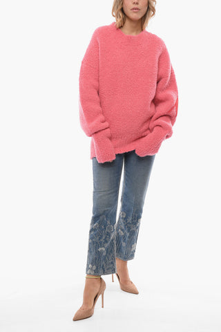 Stretch Alpaca Blend Pullover with Crew Neck