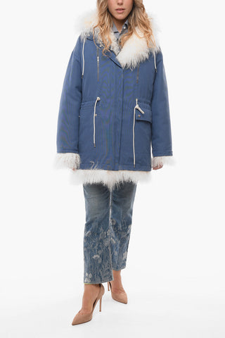 Baumwoll-Canvas Parka mit Pelzfutter