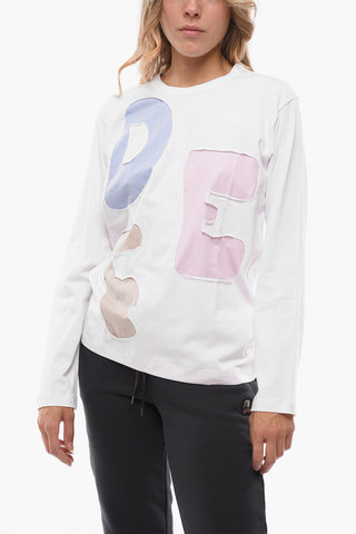 SHIRT Crew Neck T-Shirt with Gingham Slotted Details