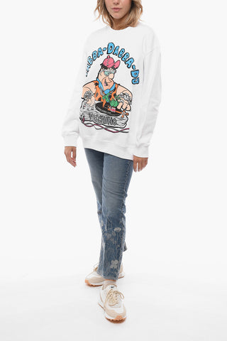 COUTURE! Brushed-cotton THE FLINSTONES Crewneck Sweatshirt