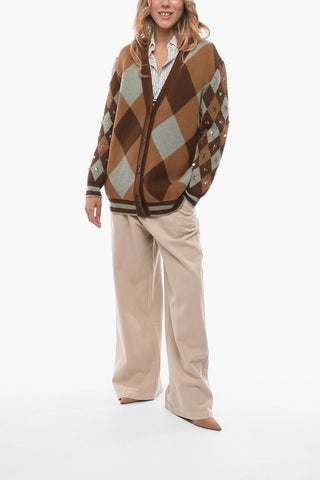 Cardigan a Scacchi DARNELLE in Misto Cotone con Paillettes