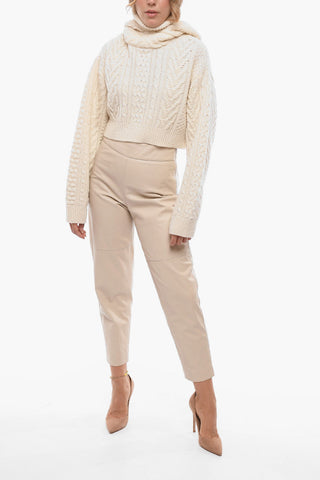 NOIR KEI NINOMIYA Wool Cropped Sweater with Hood