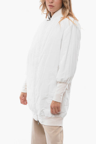 Multipocket Leather Down Jacket with Zip