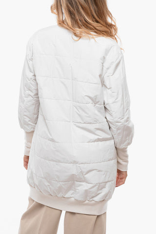Multipocket Leather Down Jacket with Zip