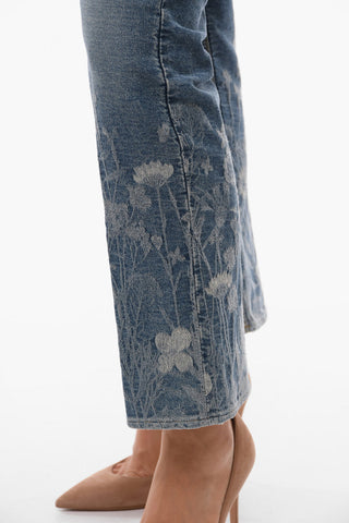 Cigarette HOOK Denims with Floral Patterned Bottom 23cm