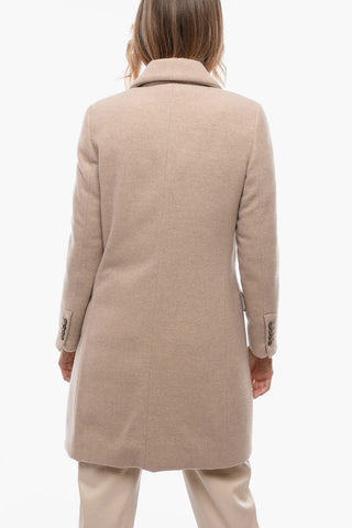 Double-breasted Cashmere Coat with Peak Lapel
