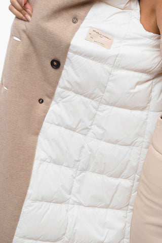 Double-breasted Cashmere Coat with Peak Lapel