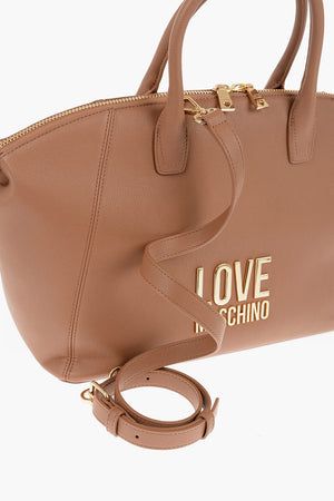 LOVE Tote Bag aus Kunstleder mit goldenem Logo