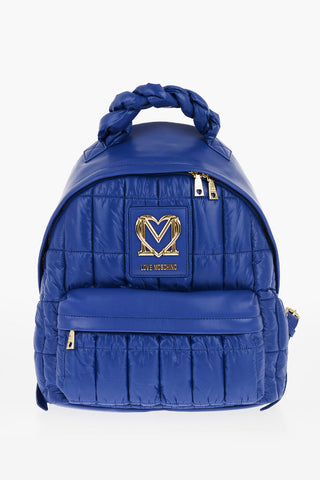 LOVE Rucksack aus gestepptem Nylon mit Kunstlederbesatz