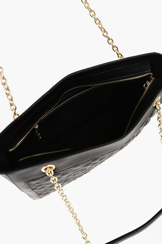 LOVE Quilted Faux Leather Shoulder Bag with Golden Logo