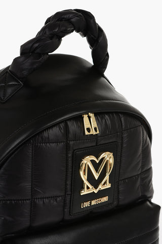 LOVE Zaino in Nylon Trapuntato con Rifiniture in Ecopelle