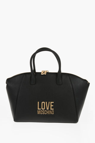 LOVE Faux Leather Tote Bag with Golden Logo