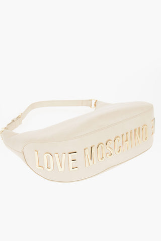 LOVE Borsa Hobo ECO-FRIENDLY GIANT in Ecopelle Martellata con Maxi Logo Dorato