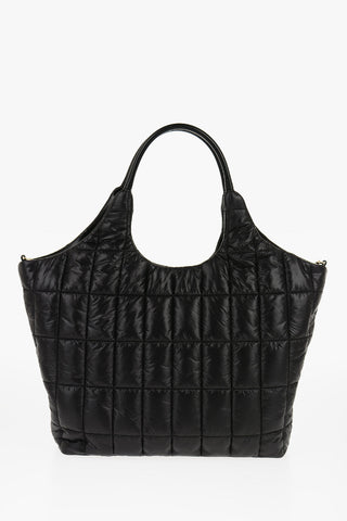 LOVE Quilted Nylon Tote Bag with Faux Leather Trims