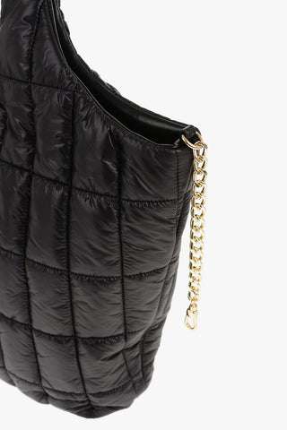 LOVE Quilted Nylon Tote Bag with Faux Leather Trims