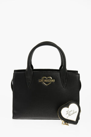 LOVE Borsa Tote in Tinta Unita con Logo Dorato