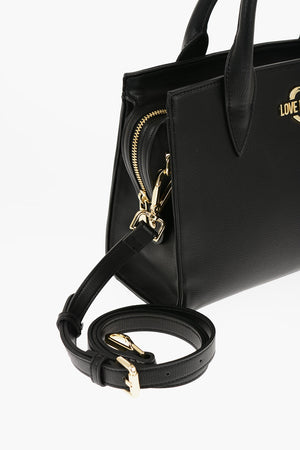 LOVE Borsa Tote in Tinta Unita con Logo Dorato