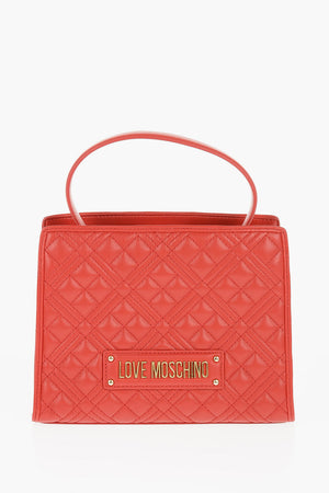 LOVE Quilted Faux Leather Bag with Removable Strap