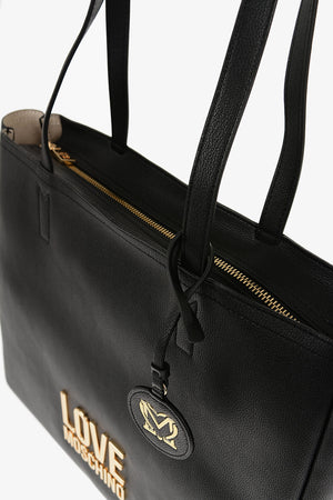 LOVE Borsa a Spalla in Ecopelle con Logo Dorato