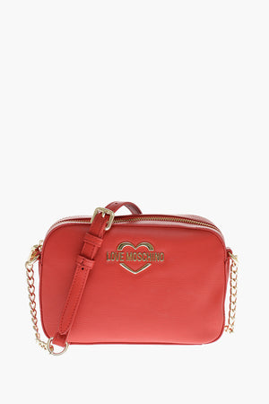 LOVE Borsa a Tracolla in Ecopelle con Mini Pouch a Forma di Cuore