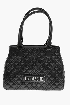 LOVE Quilted Faux Leather Bag with Removable Strap