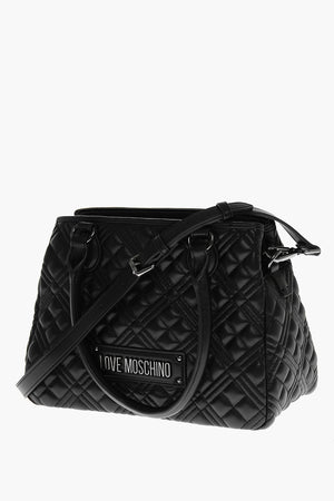 LOVE Quilted Faux Leather Bag with Removable Strap